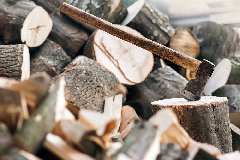 Log cutting, splitting and Stacking